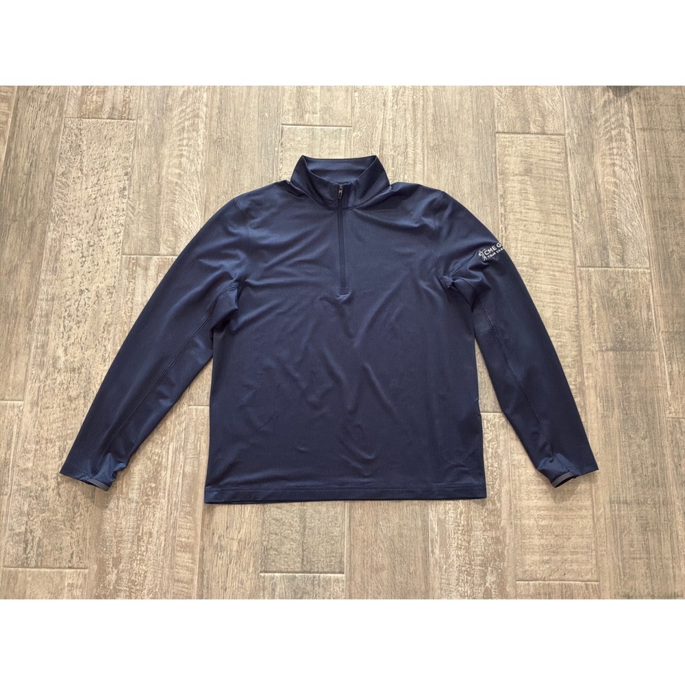Dunning Mens Navy Blue Quarter Zip Pullover CME Group Tour Championship Small